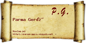 Parma Gerő névjegykártya